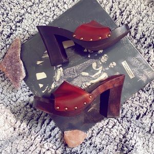 Y2K 90 Wooden heel Sandal